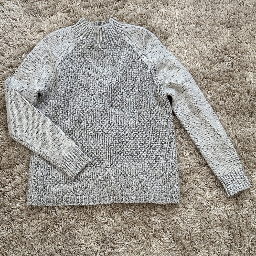Vince Heather Gray Mockneck Turtleneck Cashmere Wool Blend Sweater